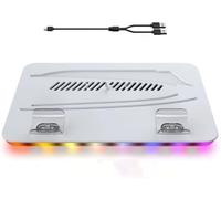 Buithafu Cooling Fan Dock For Slim/PS5,Charger Charging dock For Controller RGB lighting mode Adjustable air speed in 3 levels With USB cable
