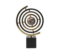 Buithafu Metal Globe Ornament with Rectangular Stand for Home Decor | Abstract modern sculpture; suitable for desks, shelves, offices and living-room displays