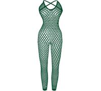 Buitifo Womens Sexy Bodysuit Fishnet Tights Bodycon Jumpsuit Lingerie(dark green 1044,one size)