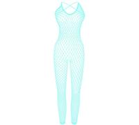 Buitifo Womens Sexy Bodysuit Fishnet Tights Bodycon Jumpsuit Lingerie(Lightblue 1044,one size