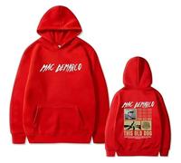 BUIWOT Hoodie Long Sleeve Street Winter Couple Hoody Singer Mac Demarco Double-Sided Printed Drawstring Sweatshirt Oversize Fashion Casual Long Sleeve Men's and Women's Sweatshirt-Red||s