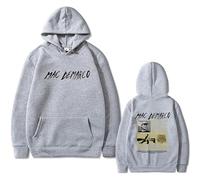 BUIWOT Hoodie Long Sleeve Street Winter Couple Hoody Singer Mac Demarco Double-Sided Printed Drawstring Sweatshirt Oversize Fashion Casual Long Sleeve Men's and Women's Sweatshirt-Grey||l