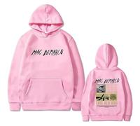 BUIWOT Hoodie Long Sleeve Street Winter Couple Hoody Singer Mac Demarco Double-Sided Printed Drawstring Sweatshirt Oversize Fashion Casual Long Sleeve Men's and Women's Sweatshirt-Pink||s