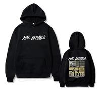 BUIWOT Hoodie Long Sleeve Street Winter Couple Hoody Singer Mac Demarco Double-Sided Printed Drawstring Sweatshirt Oversize Fashion Casual Long Sleeve Men's and Women's Sweatshirt-Black||s