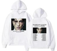 BUIWOT Hoodies Damiano Merch David Style Long Sleeved Sweatshirt for Men and Women Children's Large Size Casual Pullover Stylish Loose Outerwear-White||l