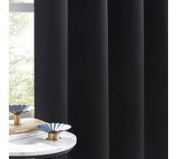 Bujasso Black Full Blackout Curtains Triple Layer Thermal Insulated Window Panels 54 inches Long for Living Room Bedroom Understated luxury Black Draps Grommet Top 2 Panels 90" Wx54 L