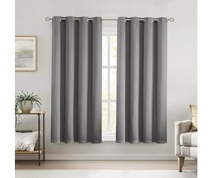 Bujasso Charcoal 95% Blackout Curtains Triple Layer Thermal Insulated Window Panels 72 inches Long for Living Room Bedroom Understated luxury Charcoal Draps Grommet Top 2 Panels 45" Wx72 L