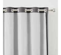 Bujasso Full Blackout Curtain Liner Thermal Light Gray White Insulated Drapery Liner Noise Reducing Energy Efficient Window Panel Solid Color for Living Room Bedroom, 2 Panels with Hook 90" W x 88" H