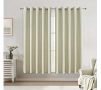 Bujasso Natural 90% Blackout Curtains Triple Layer Thermal Insulated Window Panels 72 inches Long for Living Room Bedroom Understated luxury Natural Draps Grommet Top 2 Panels 65" Wx72 L