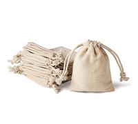 Bujingyun 3.2x4 Inch Double Drawstring Cotton Cloth Bag for Small Jewelry Bracelet Beads Spice Gift Bags-20PCS