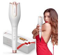 BUJIYI Hair Curler, Curling Wand, Curling Tongs, 4 Temperature Settings, 3 Adjustable Heating Times, for Different Hair Types and Curl Effects, Professional Salon Curling Iron (White)