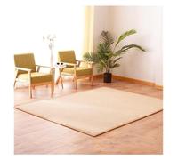 bujnie Braided Bamboo Rug With Fabric Border Non-Slip Decorative Woven Sleeping Pad for Living Room Hallway Bedroom Area Rug(1.4x2m/4.59x6.56ft)
