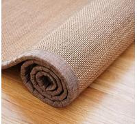 bujnie Natural Fiber Bamboo Carpet With Fabric Border Non-Slip Traditional Woven Sleeping Pad for Living Room Hallway Bedroom Area Rug(A,1.4x2m/4.59x6.56ft)