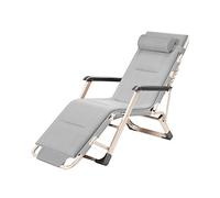 BUJOG Sun Loungers Folding Reclining Chairs Heavy Duty Textoline Zero Gravity Chairs Recliner with Cushion Garden Outdoor Patio Lounger Deck Chairs (Color : Gray)