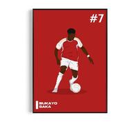 Bukayo Saka Poster, Modern Football Wall Art Print, Minimalist Soccer Gift for Fans (Bukayo Saka, A4, Unframed)