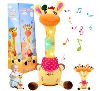 Bukbas Dancing Singing Talking Giraffe Toy - Recording Interactive Giraffe Baby Toys with Volume Control Function Repeat What You Say, Soft Light Plush Animal Toy, Baby Encourage Speech Toys Gifts