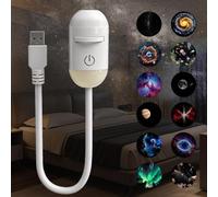 Bukbas Galaxy Projector Night Light, 2-in-1 Galaxy Star Projector Light with 12 Sliding Projection Films, 360° Adjustable USB Sky Night Light Ceiling Projectors, Bedroom Decor Gifts for Adults Kids