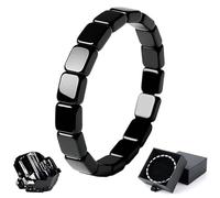 Bukbas Hematite Bracelet Men - Valentines Gifts for Him, Natural Stone Hemys Hematite Bracelet Men Black Stretch Beaded Bracelets, Strong Inspirational Jewelry Gifts for Dad Husband Boyfriend