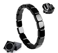 Bukbas Hemios Hematite Bracelet Men - Valentines Gifts for Him, Natural Stone Hemys Hematite Bracelet Men Black Stretch Beaded Bracelets, Strong Inspirational Jewelry Gifts for Dad Husband Boyfriend