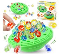 Bukbas Marble Balancing Game - Wobble Marble Balance Stacking Game for Kids 6-12 & Families, Fun Birthday Party Challenge Games with 50 Colorful Marbles, Family Game Night for 1-4 Players