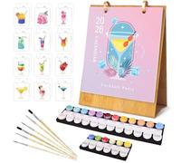 Bukbas Paint by Numbers Calendar DIY Kit, 2026 Paintable Desk Calendar with 12 Monthly Cocktail Theme, Painting by Number for Adults, DIY Desk Calendar for Home & Office Decor Gift