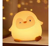 Bukbas Penguin Night Light, Squishy Silicone LED Night Lamp, Cute Touch Nightlight Kids, Animal Lamp Room Decor Penguin Toy Christmas Birthday Gifts for Girls Boys Baby