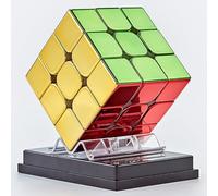 Bukefuno Cyclone Boys 3x3 Magnetic Mirror Reflective Cube Puzzle,Stickerless Magnetic Version 3x3x3 M Shiny Magic Speed Cube (56mm) Toys
