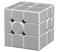 Bukefuno Moyu Mirror Cube V2 with UV Magnetic Ball Core 3x3cm Space Silver - MFJS Mirror V2 Magic Cube Puzzle - Stickerless Irregular Magnets (UV Coated Version)