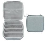 Bukere Travel Sunglasses Organizer Case Adjustable Slot For Multiple Eyeglasses Hard-shell Portable Storage Box for Men Women, Grey, 4 Slots, 4 Slots