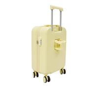 BUKGOCUMN Carry-on Luggage with Phone Holder and Charger, Travel Suitcase with Universal Wheels, Checkered Large Luggage for Tourism, Business Trip, Vacation, light yellow, 50,80 cm, Modern
