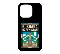 Bukhara Uzbekistan Flag Kalon Minaret Travel Art Design Case for iPhone 15 Pro