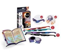Buki ECL01 Solar Eclipse Set - 4 Safety Glasses EN ISO 12312-2 + 2 Smartphone Lenses, Safe Observation of Total & Partial Eclipse