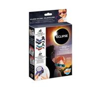 Buki ECL01 Solar Eclipse Set - 4 Safety Glasses EN ISO 12312-2 + 2 Smartphone Lenses, Safe Observation of Total & Partial Eclipse