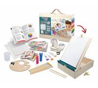 Buki France - Professional Studio Atelier Artiste - Wooden Acrylic Painting Case with Transformable Easel - Complete Kit with 18 Paint Tubes and Accessories - Illustrated Guide - Ages 7 and Above