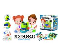 Buki France Mini Sciences Microscope with 10 Experiments & LED Light. Beginner Microscope STEM Kit. 10x Zoom With Large Eyepieces. Includes Illustrated Booklet & Accessories. Gift for Boys & Girls 4+