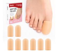 Bukihome 8 Pcs Gel Toe Cap, Big Toe Protector for Women Men - Cushions and Protects to Cover Toes, Relief Toe Pain from Missing Toenails, Corns, Blisters, Hammer Toes (Large Size)
