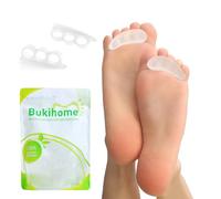 Bukihome Hammertoe Corrector Gel Toe Straighteners - 12 pcs Support Crest for Women & Men - Realign Bent, Crooked, Curled, Claw, Hammer Toes, Diabetic Brace - Clear,Three Loop