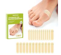 Bukihome Hydrocolloid Blister Plasters - 24 Count Cushioned Plasters for Feet, Toe, Heel - Waterproof Plasters for Blister Recovery, Travel Essentials (Spot Pack)