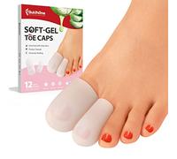 Bukihome Silicone Toe Protectors - 12 Pack Gel Toe Sleeves Toe Protectors - Toe Caps with Aloe Vera Essential Oils - Toe Cushions for Pain Relief, Toe Protection for Corns, Calluses (8L + 4S)