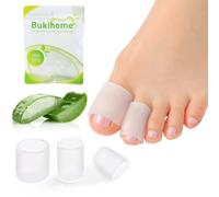 Bukihome Silicone Toe Protectors - 14 Pack Aloe Vera Extract Infused Silicone Toe Sleeve for Hammer Toes, Corns, Calluses, Blisters - Soft Gel Protector Toe Cushions for Pain Relief (Multi-Size)