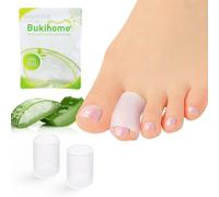 Bukihome Silicone Toe Protectors - 14 Pack Aloe Vera Extract Infused Silicone Toe Sleeve for Hammer Toes, Corns, Calluses, Blisters - Soft Gel Protector Toe Cushions for Pain Relief (Medium Size)