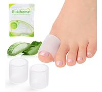 Bukihome Silicone Toe Protectors - 14 Pack Aloe Vera Extract Infused Silicone Toe Sleeve for Hammer Toes, Corns, Calluses, Blisters - Soft Gel Protector Toe Cushions for Pain Relief (Large Size)
