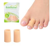 Bukihome Silicone Toe Protectors - 14 Pack Silicone Toe Sleeve for Hammer Toes, Corns, Calluses, Blisters - Soft Gel Protector Toe Cushions for Pain Relief (Beige, Small)