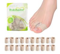 Bukihome Toe Separators for Overlapping Toes, Gel Bunion Corrector and Fabric Toe Spacers Straightener for Women & Men, Bunion Relief with 10 Pack