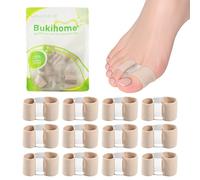 Bukihome Toe Separators for Overlapping Toes, Gel Bunion Corrector and Fabric Toe Spacers Straightener for Women & Men, Bunion Relief with 12 Pack