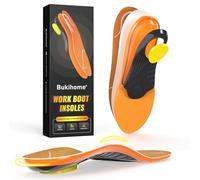 Bukihome Work Boot Insoles for Construction & Standing All Day - Heavy Duty Orthotic Shoe Inserts with Shock Absorption, Arch Support & Fatigue Reduction Durable Support Fits Work Boots -XL