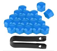 BUKISA 20pcs Car Wheel Nut Caps for Peugeot 206 207 208,Car Wheel Bolt Covers Tire Bolt Hex Nut Cap Auto Hub Screw Cover Bolt with Removal Tool Exterior Protection,Blue-17mm