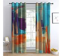 BUKITA Abstract Curtains, Graffiti Blackout Curtains 66x90 InchEyelet Curtains for Living Room Bedroom and Kitchen, Thermal Grommet Drapes, Door Curtain, 2 Panels Set