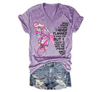 BUKKNYE Breast Cancer T Shirts Women Cancer Butterfly Ribbon Breast Cancer Support Awareness Tee Shirts Cute Funny Gift Clothes 2024