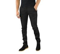 BUKKNYE Chinos Trousers Men - Stretchable Casual Smart Pants Flat Front Slim Fit Formal Mid Rise Trouser(Black,M)